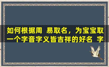 如何根据周  易取名，为宝宝取一个字音字义皆吉祥的好名  字